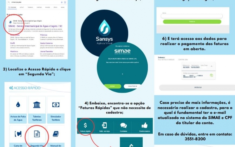 Novo procedimento para consulta de faturas em aberto